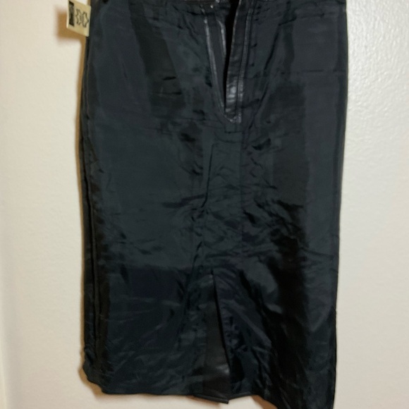 MODA A'PARTENIA VINTAGE BLACK LEATHER MIDI SKIRT.size 40 EU - Picture 10 of 15